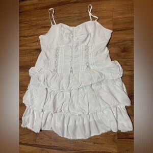 American Eagle Outfitters White Ruffled Tiered Sundress